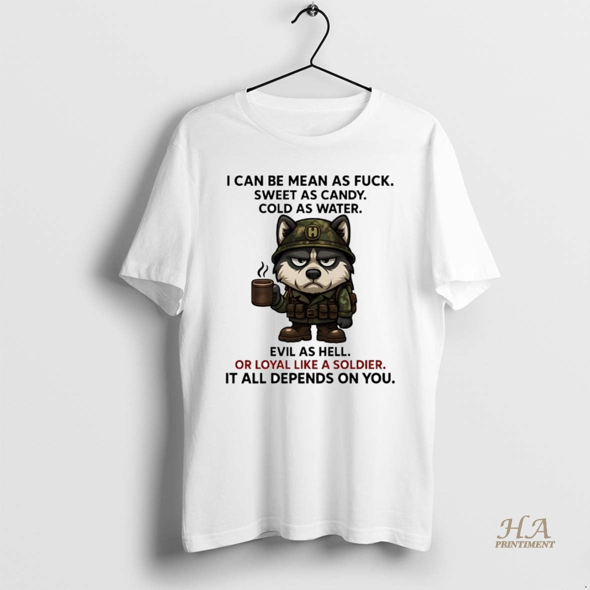 Official Husky I Can Be Mean As Fuck Sweet As Candy Cold As Water Shirt Hoodie Sweatshirt | PurePodTees.com