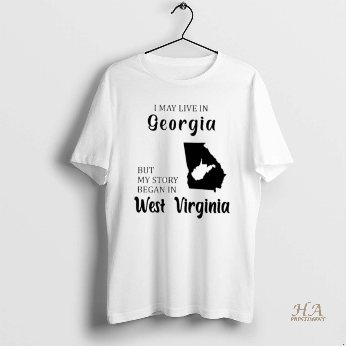 Official I May Live In Georgia But My Story Began In West Virginia Shirt Hoodie Sweatshirt | PurePodTees.com