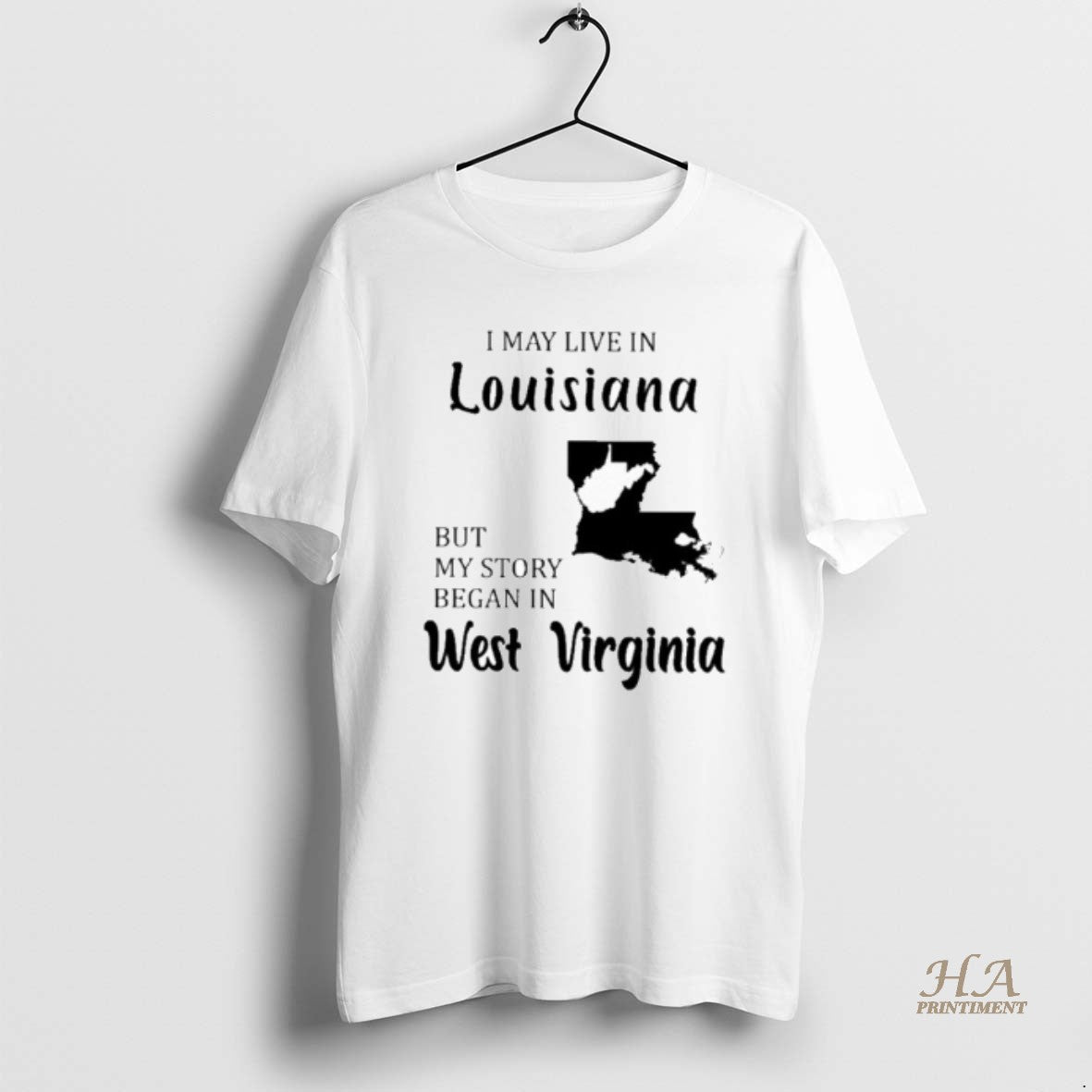 Official I May Live In Louisiana But My Story Began In West Virginia Shirt Hoodie Sweatshirt | PurePodTees.com