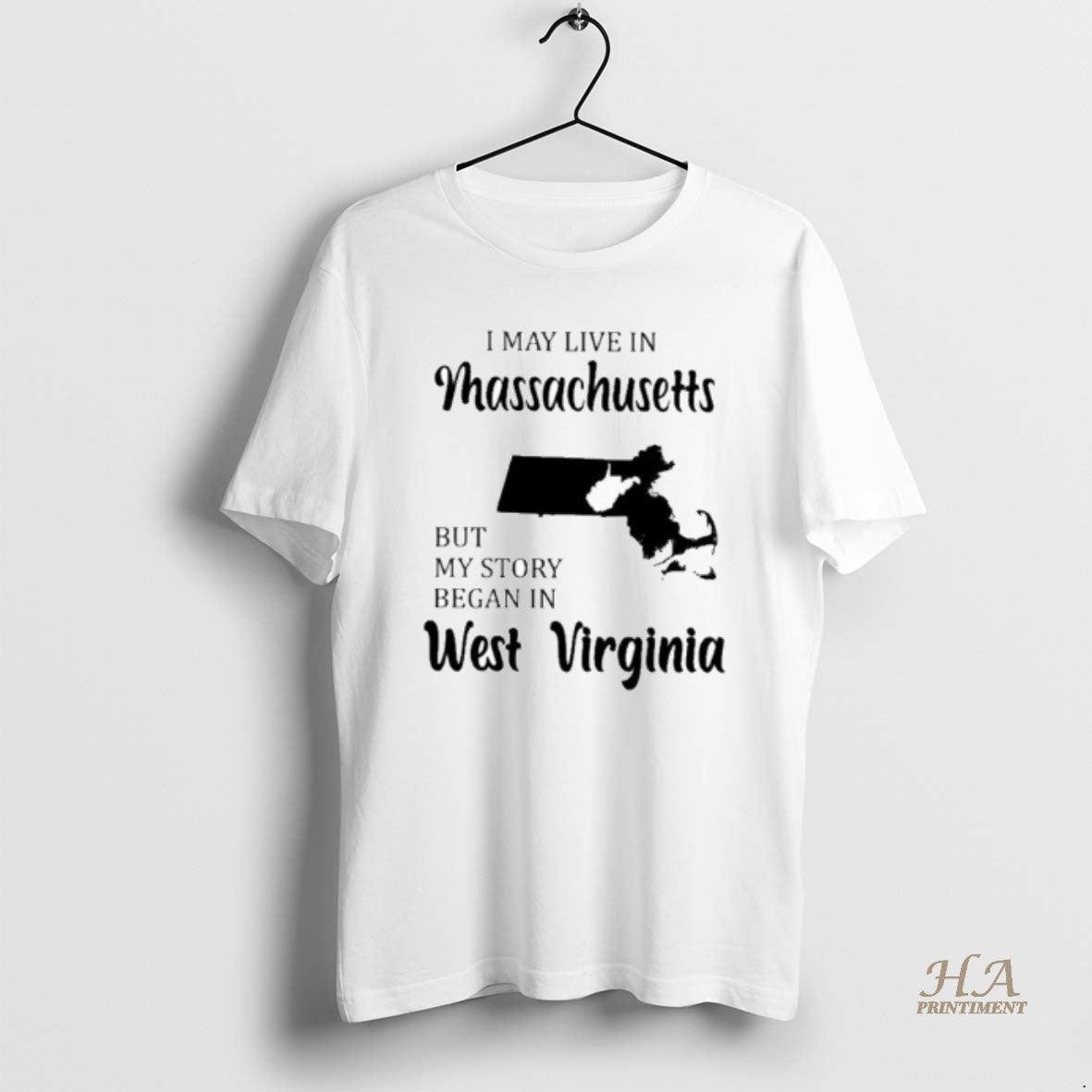 Official I May Live In Massachusetts But My Story Began In West Virginia Shirt Hoodie Sweatshirt | PurePodTees.com