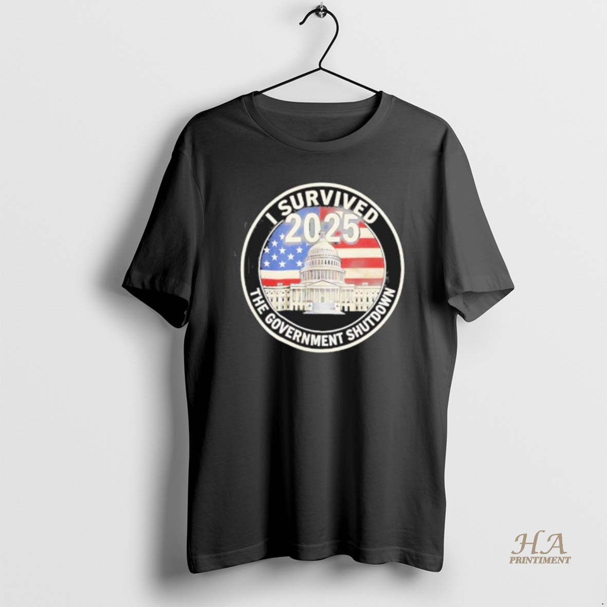 Official I Survived The Government Shutdown 2025 American Flag Shirt Hoodie Sweatshirt | PurePodTees.com