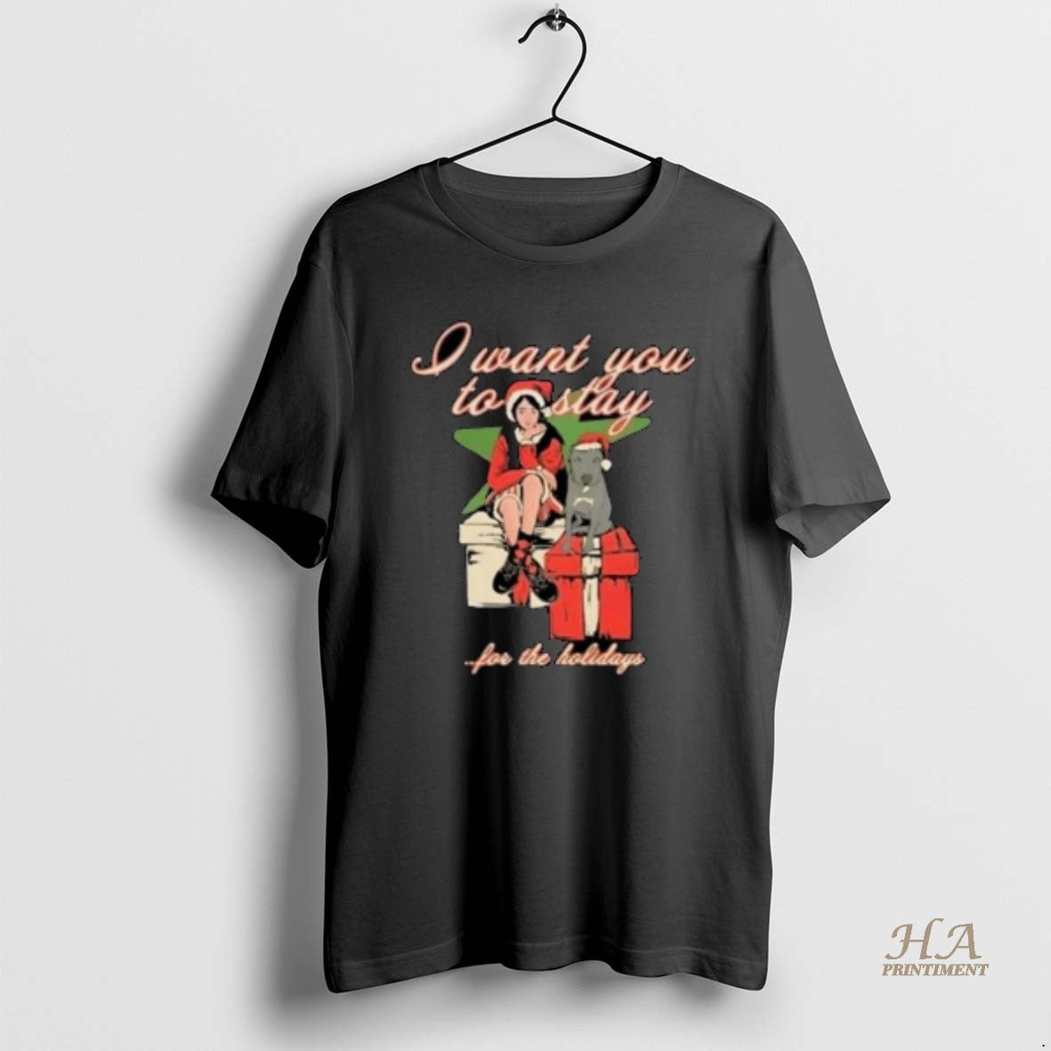 Official I Want You To Stay For The Holiday Circle Black Shirt Hoodie Sweatshirt | PurePodTees.com