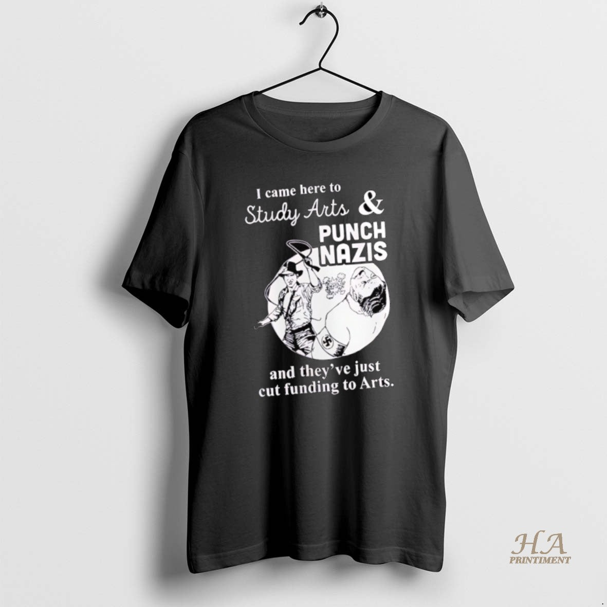 Official I Came Here To Study Arts And Punch Nazis And Theyve Just Cut Funding Shirt Hoodie Sweatshirt | PurePodTees.com