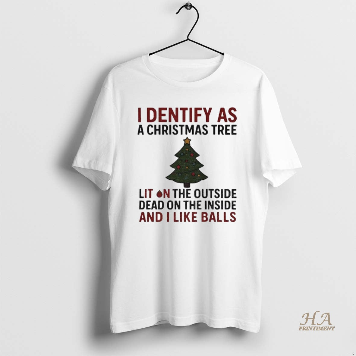 Official I Dentify As A Christmas Tree Lit On The Outside Dead On The Inside Shirt Hoodie Sweatshirt | PurePodTees.com