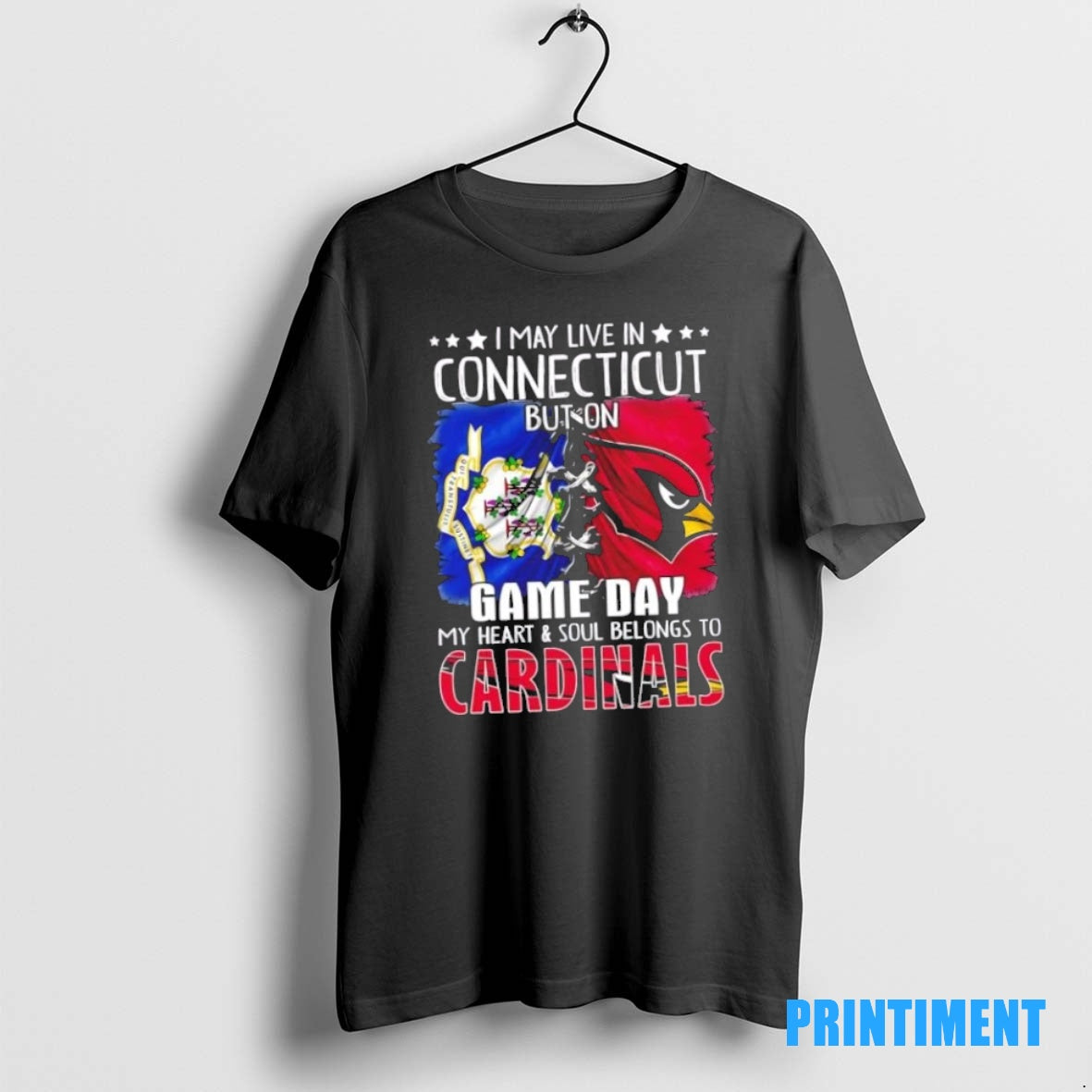 Official I May Live In Connecticut But On Gameday My Heart And Soul Belongs To Shirt Hoodie Sweatshirt | PurePodTees.com