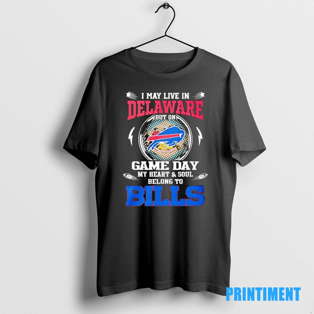 Official I May Live In Delaware But On Game Day My Heart And Soul Belong Shirt Hoodie Sweatshirt | PurePodTees.com