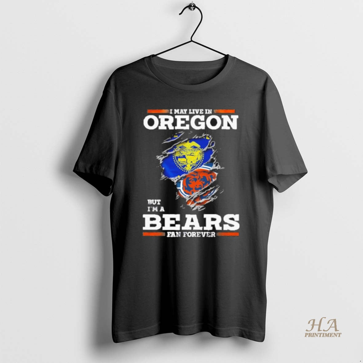 Official I May Live In Oregon But Im A Bears Fan Forever Shirt Hoodie Sweatshirt | PurePodTees.com