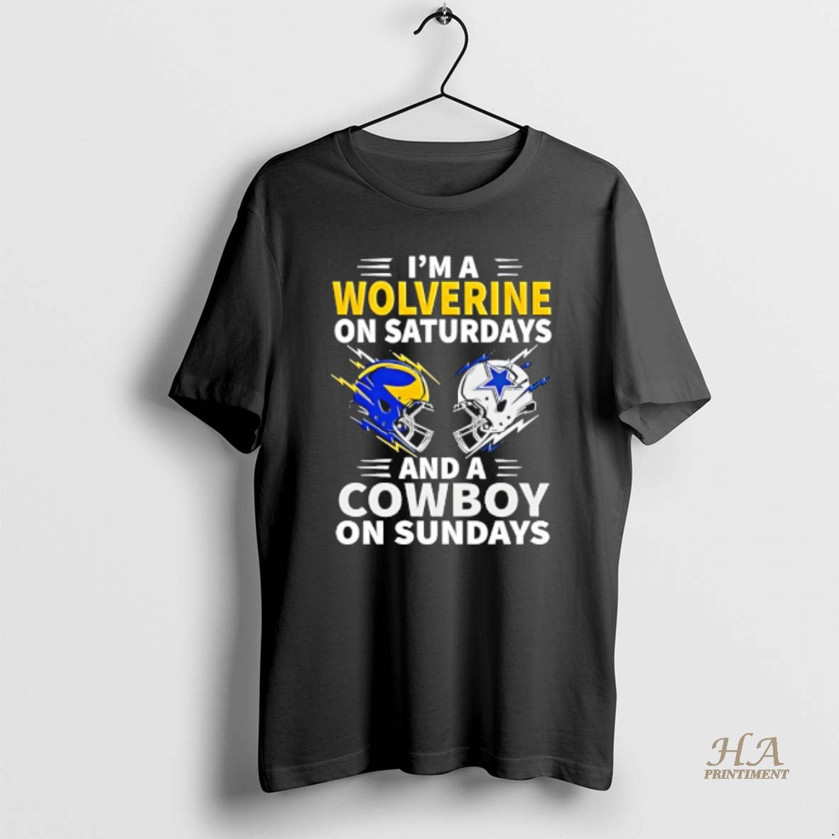 Official Im A Wolverine On Saturdays And A Cowboy On Sundays Shirt Hoodie Sweatshirt | PurePodTees.com