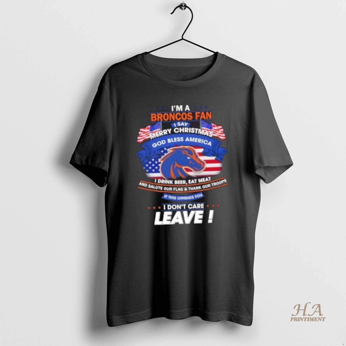 Official Im A Boise State Broncos Fan I Say Merry Christmas God Bless America Shirt Hoodie Sweatshirt | PurePodTees.com