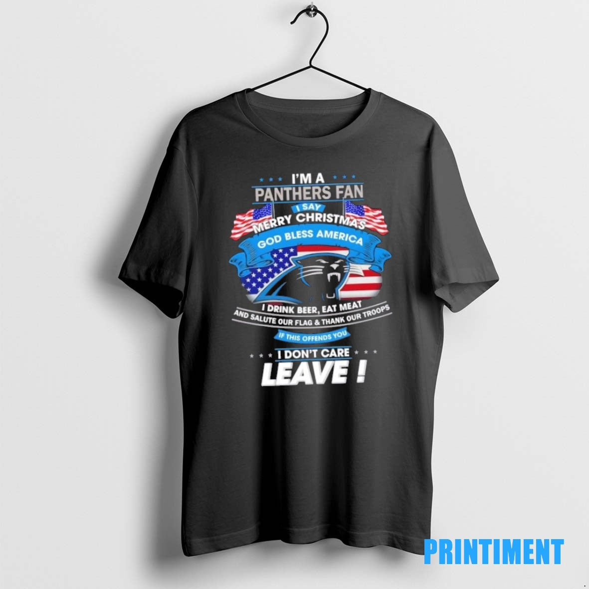 Official Im A Carolina Panthers Fan I Say Merry Christmas God Bless America I Dont Shirt Hoodie Sweatshirt | PurePodTees.com
