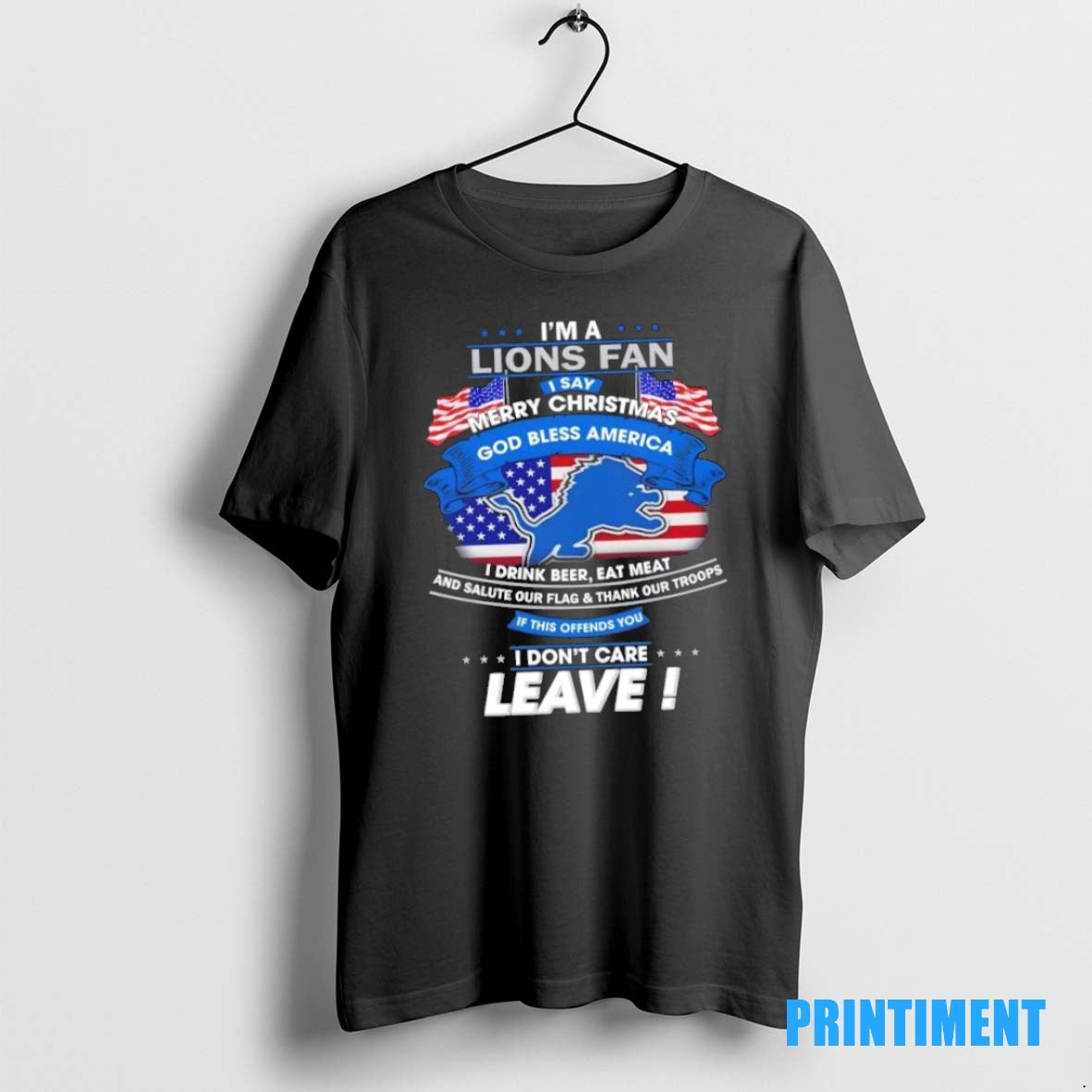 Official Im A Detroit Lions Fan I Say Merry Christmas God Bless America I Dont Shirt Hoodie Sweatshirt | PurePodTees.com