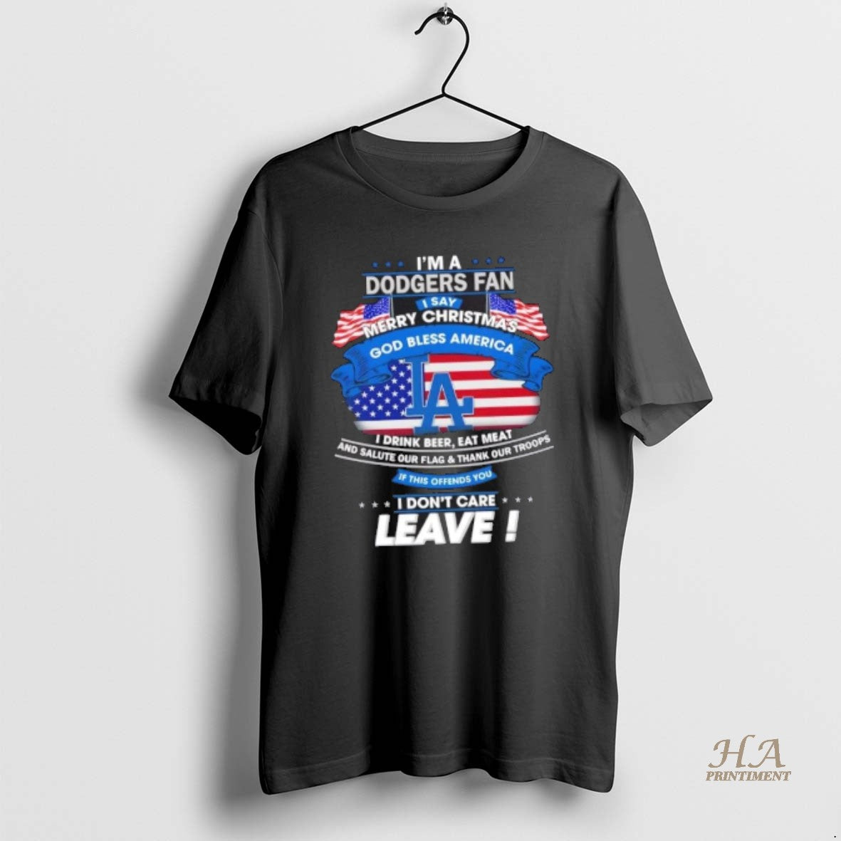Official Im A Los Angeles Dodgers Fan I Say Merry Christmas God Bless America Shirt Hoodie Sweatshirt | PurePodTees.com