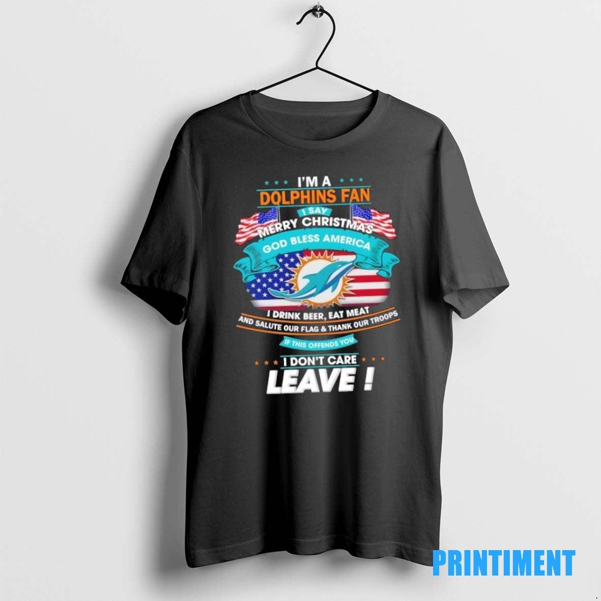Official Im A Miami Dolphins Fan I Say Merry Christmas God Bless America I Dont Shirt Hoodie Sweatshirt | PurePodTees.com