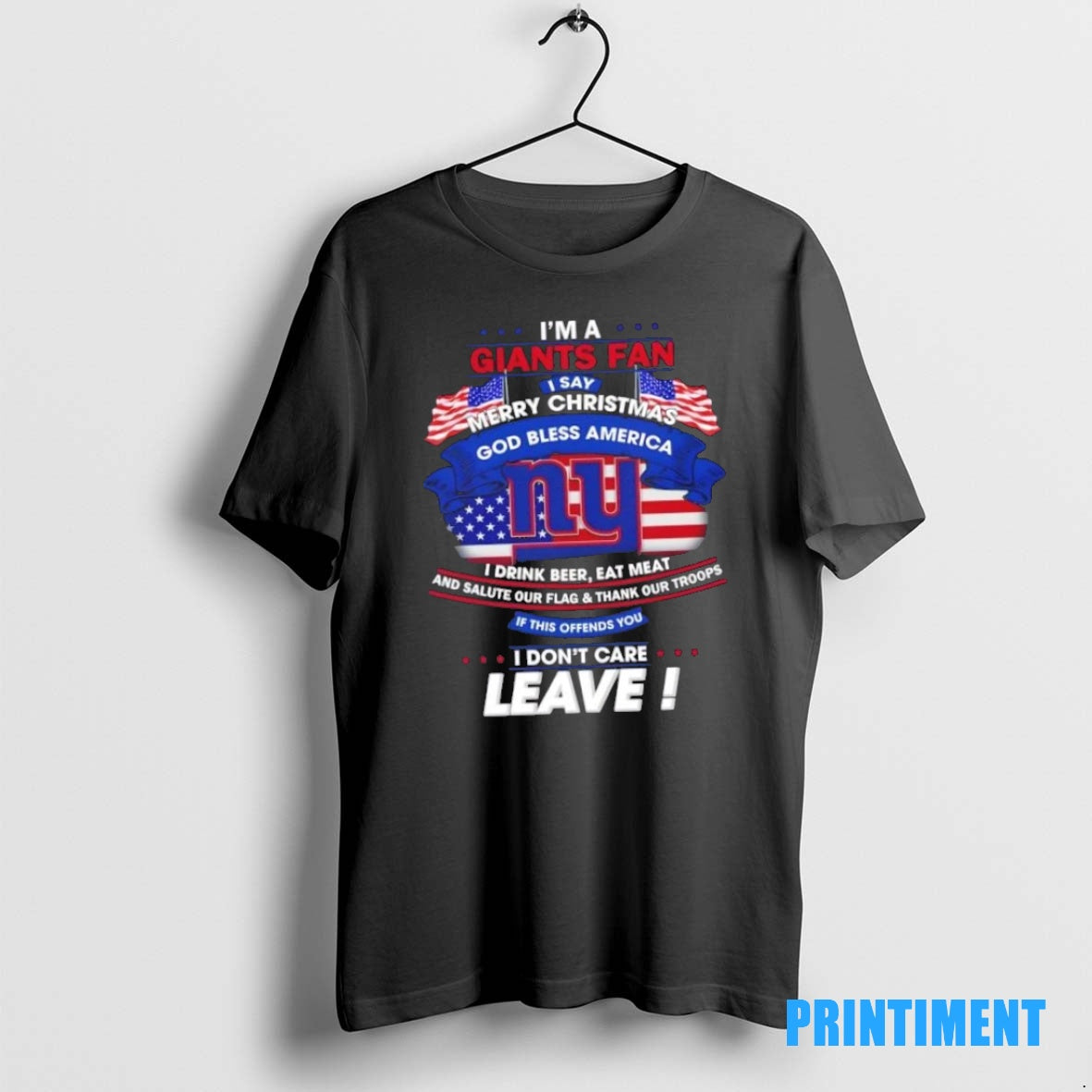 Official Im A New York Giants Fan I Say Merry Christmas God Bless America Shirt Hoodie Sweatshirt | PurePodTees.com