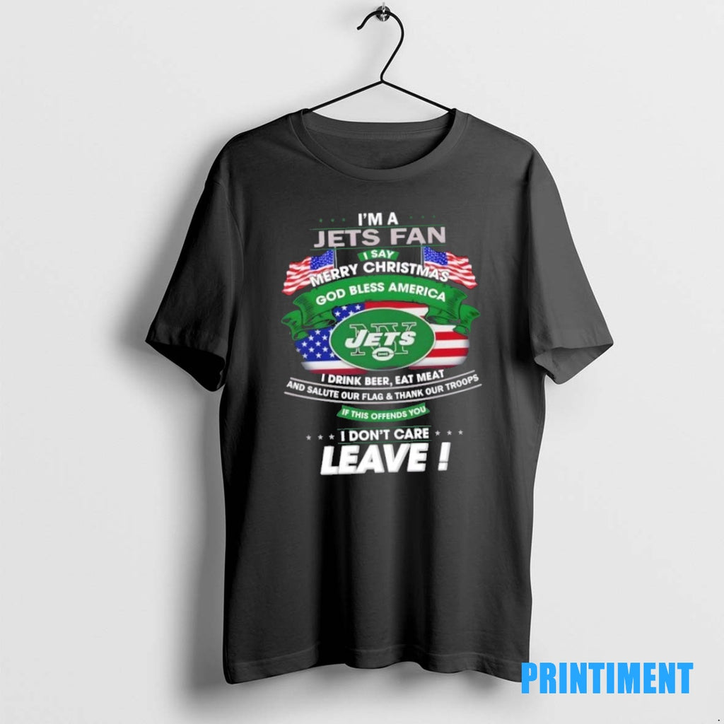 Official Im A New York Jets Fan I Say Merry Christmas God Bless America Shirt Hoodie Sweatshirt | PurePodTees.com