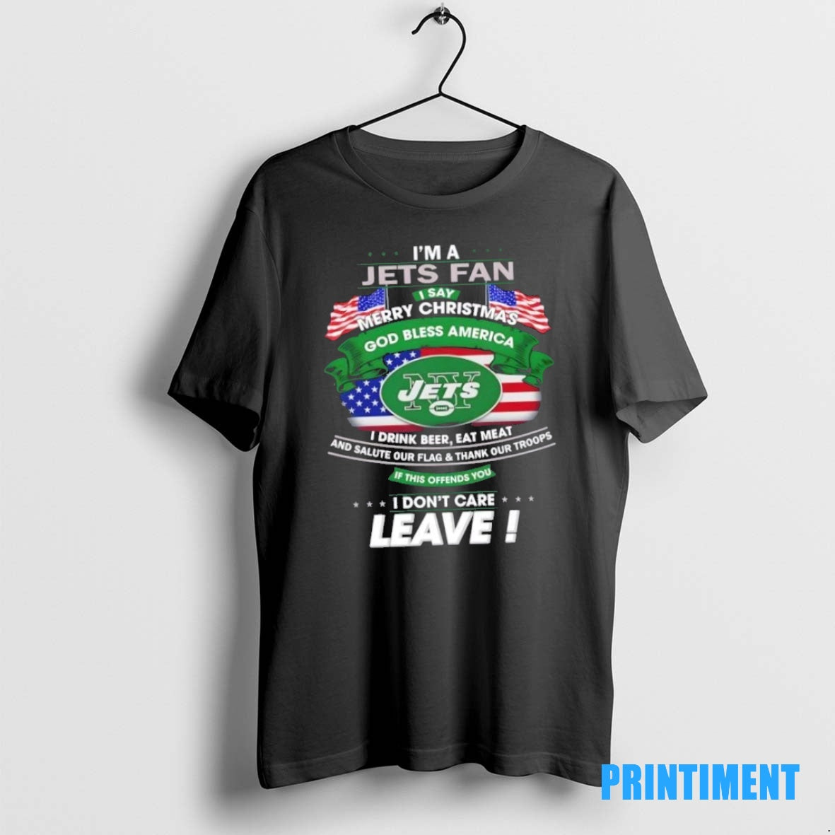 Official Im A New York Jets Fan I Say Merry Christmas God Bless America Shirt Hoodie Sweatshirt | PurePodTees.com