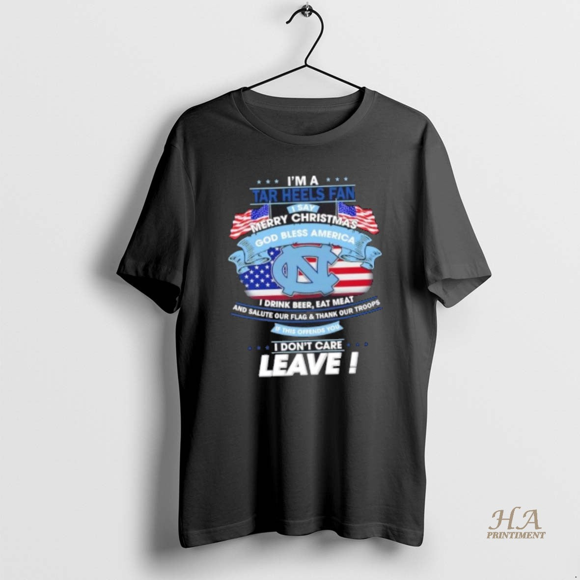 Official Im A North Carolina Tar Heels Fan I Say Merry Christmas God Bless America Shirt Hoodie Sweatshirt | PurePodTees.com