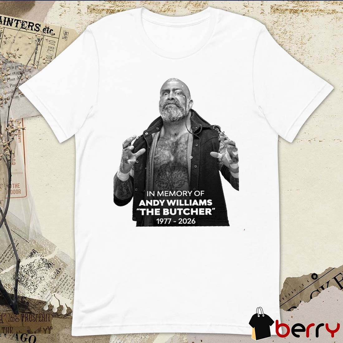 In Memory Of Andy Williams The Butcher Memorial 1977-2026 t-shirt