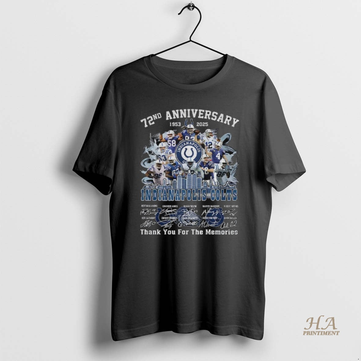 Official Indianapolis Colts 72nd Anniversary 1953 2025 Colts Forged Thank You For The Memories Signatures Shirt Hoodie...
