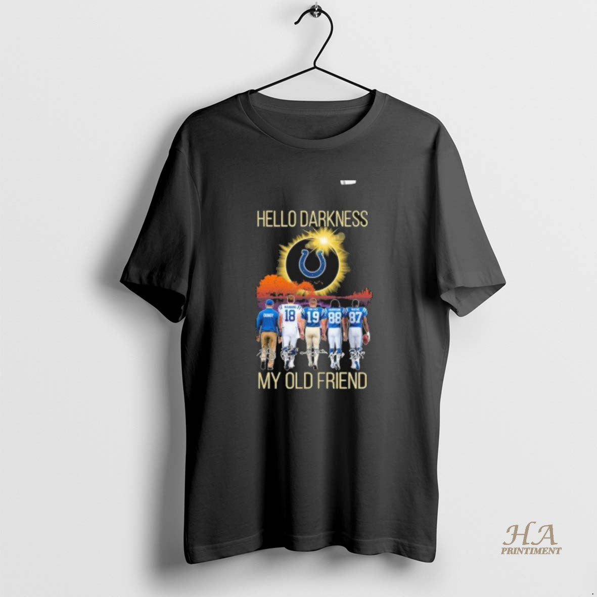 Official Indianapolis Colts Hello Darkness My Old Friend Shirt Hoodie Sweatshirt | PurePodTees.com