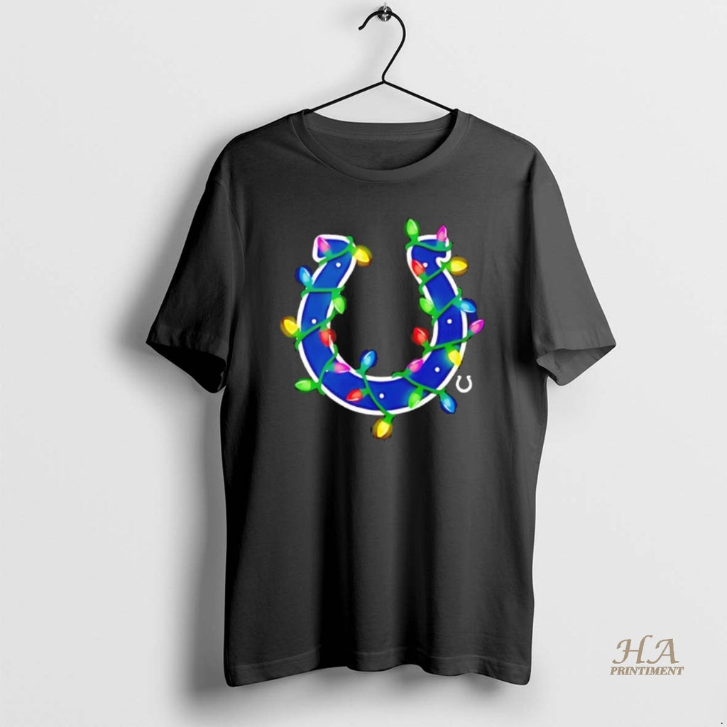 Official Indianapolis Colts Logo Holiday Lights Black Shirt Hoodie Sweatshirt | PurePodTees.com