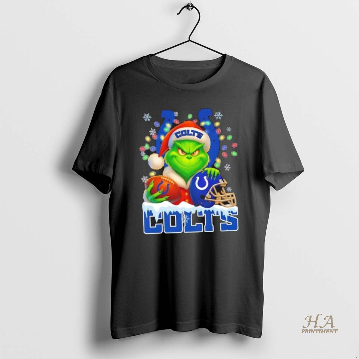 Official Indianapolis Colts X Grinch Hold Ball And Helmet Christmas Shirt Hoodie Sweatshirt | PurePodTees.com