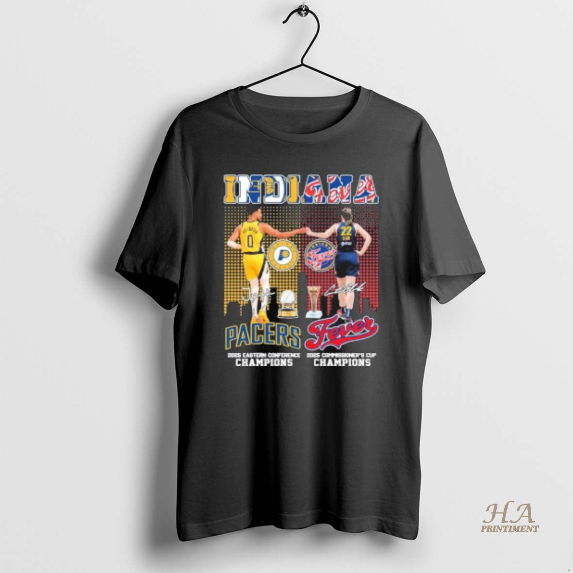 Official Indianapolis Pacers 2025 Conference Champions And Indiana Fever 2025 Commissioners Cup Champions Shirt Hoodie...