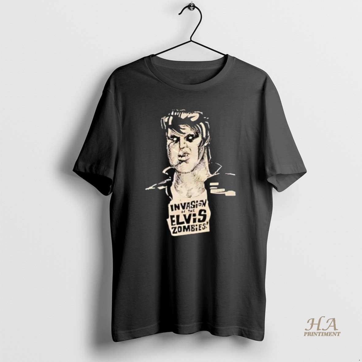 Official Invasion Of The Elvis Zombie Shirt Hoodie Sweatshirt | PurePodTees.com