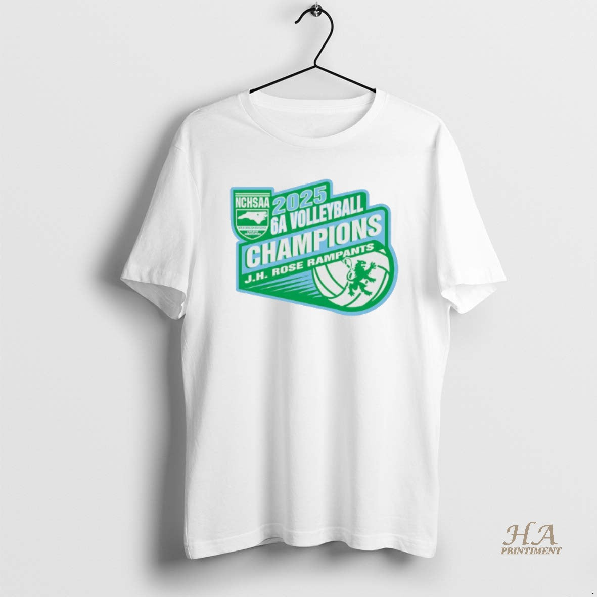 Official Jh Rose Rampants 2025 Nchsaa 6a Volleyball Champions Shirt Hoodie Sweatshirt | PurePodTees.com