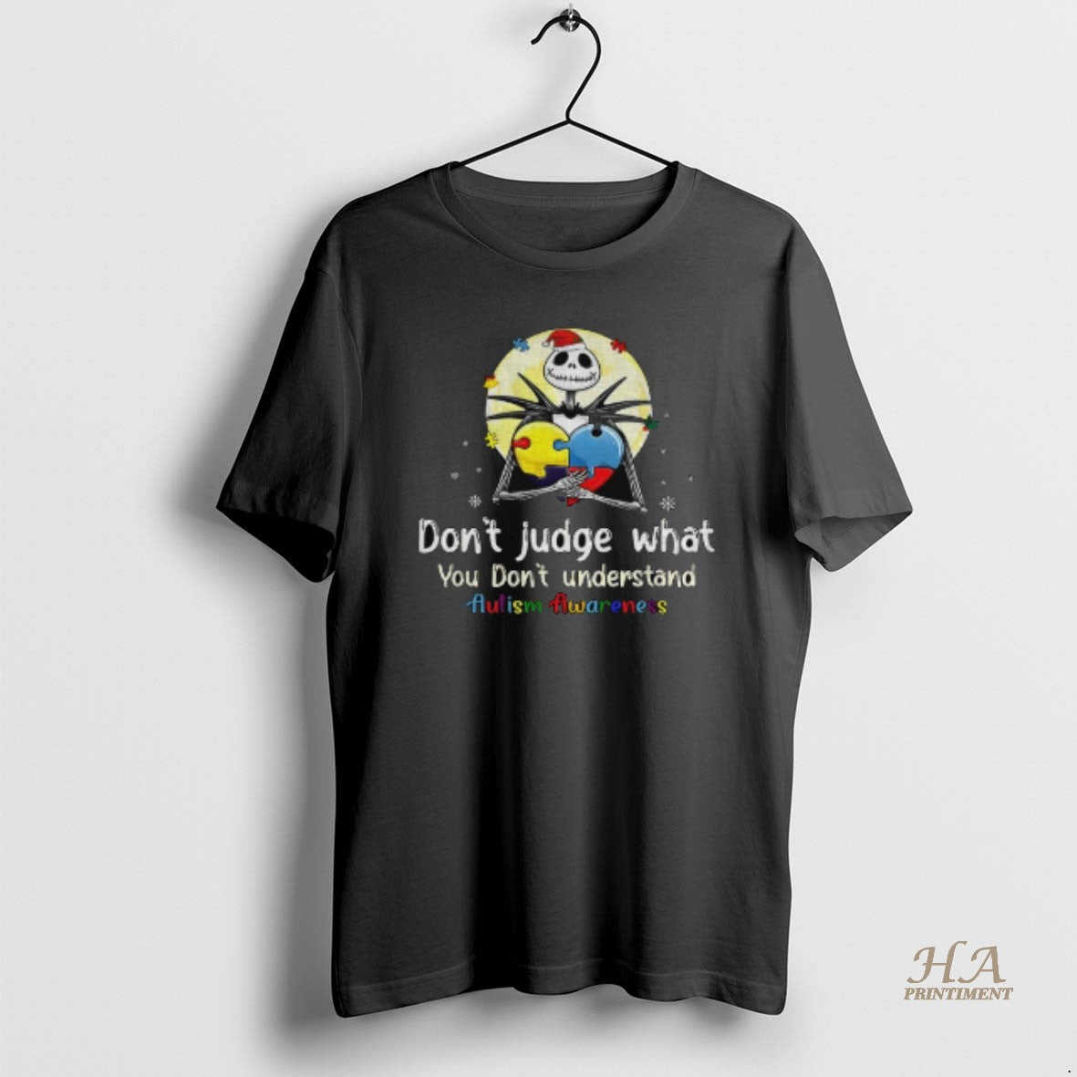Official Jack Skellington Santa Hat Dont Judge What You Dont Understand Autism Awareness Merry Christmas Shirt Hoodie...