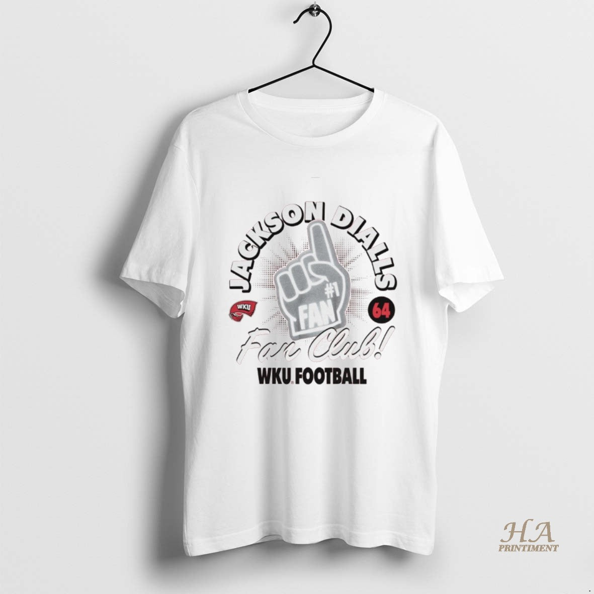 Official Jackson Dialls Red Fan Club Wku Football 64 Shirt Hoodie Sweatshirt | PurePodTees.com