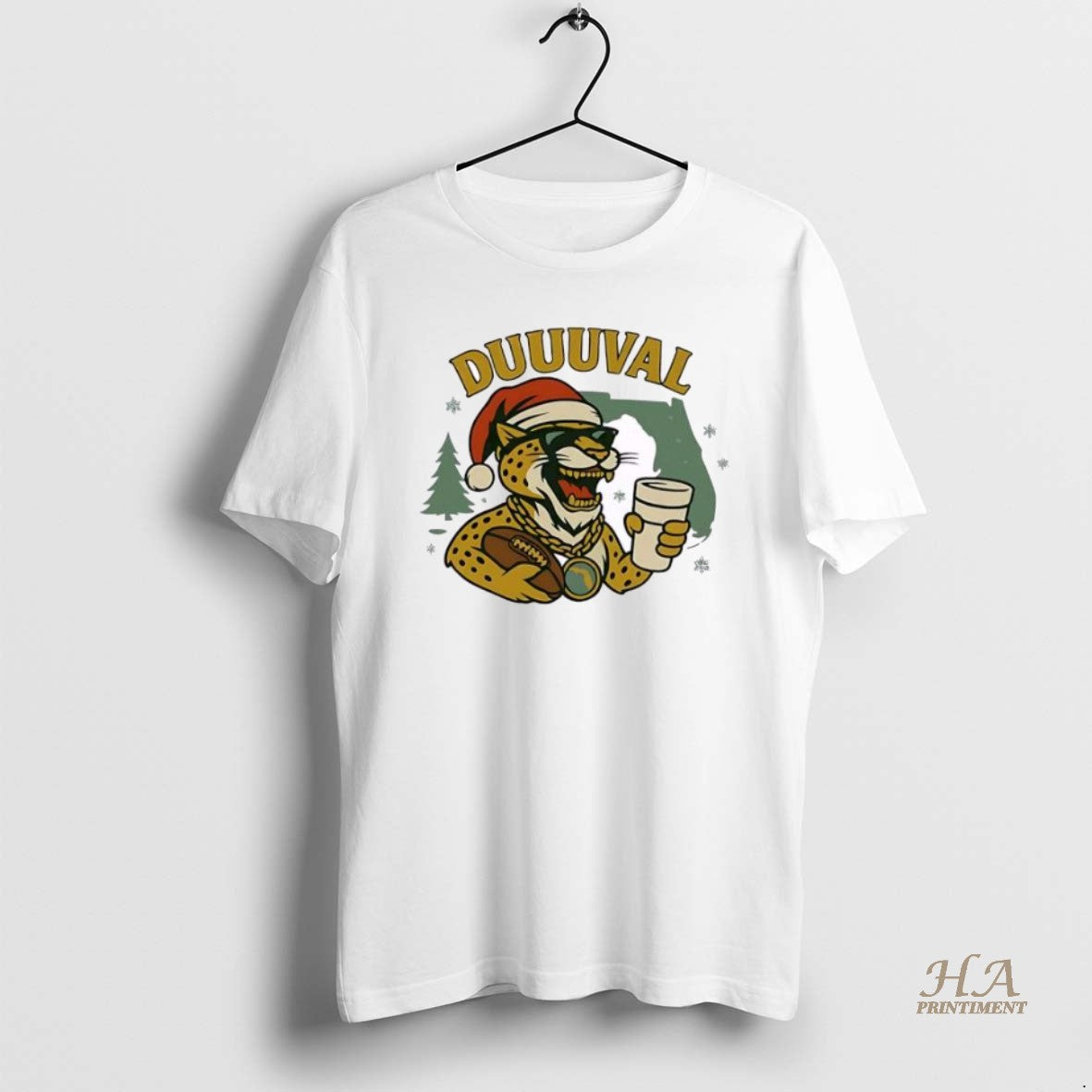 Official Jacksonville Mascot Hat Santa Personalized Ornaments White Shirt Hoodie Sweatshirt | PurePodTees.com