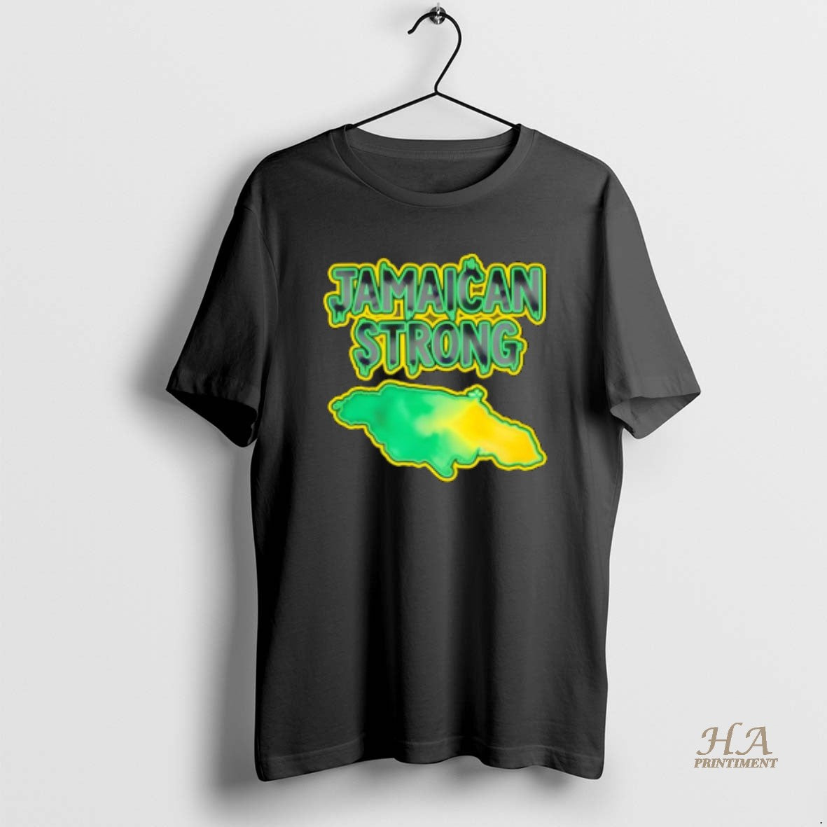 Official Jamaica Strong Watercolor Style Country Map Shirt Hoodie Sweatshirt | PurePodTees.com