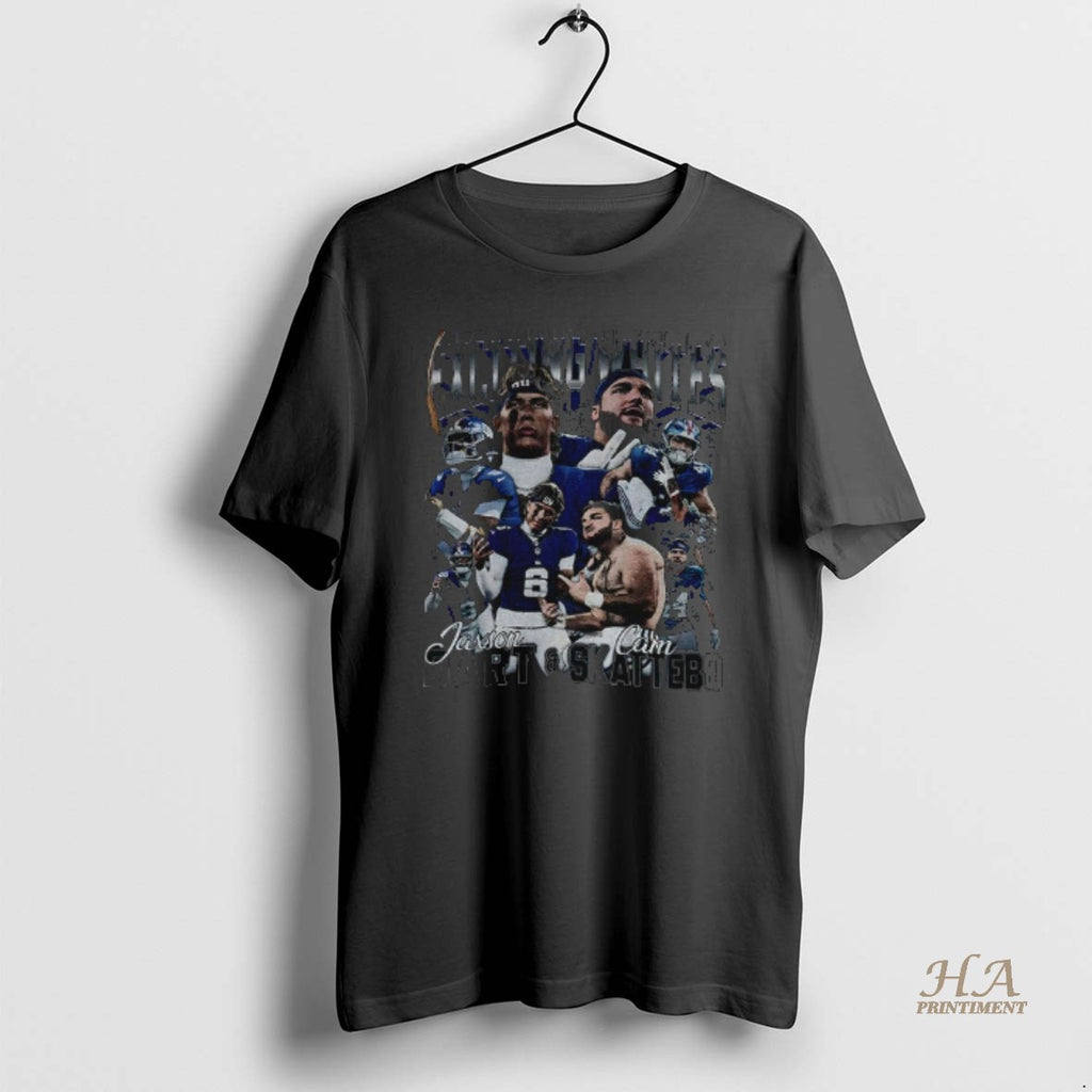 Official Jaxson Dart And Cam Skattebo Step Exciting White New York Football Retro Shirt Hoodie Sweatshirt | PurePodTees.com