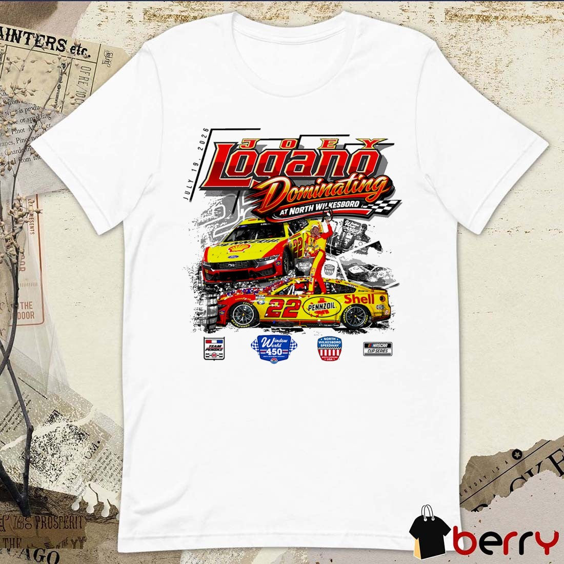 Joey Logano Classic Ink 2026 Window World 450 Race Winner July 19 At North Wilkesboro t-shirt