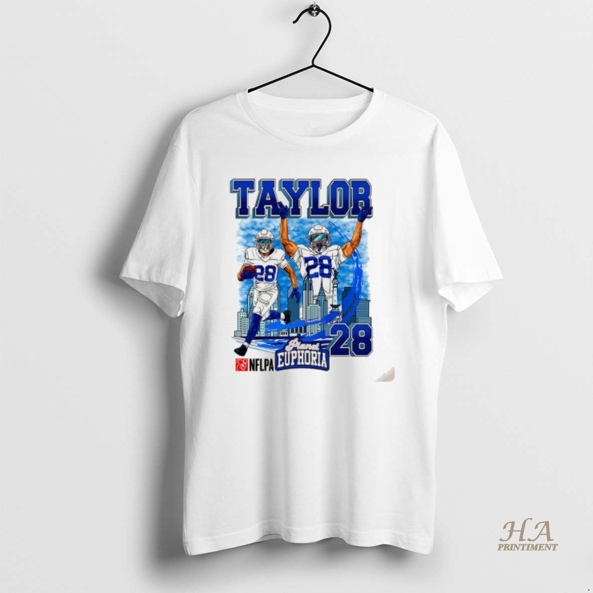 Official Jonathan Taylor Indianapolis Colts Football Number 28 Skyline Cartoon Shirt Hoodie Sweatshirt | PurePodTees.com