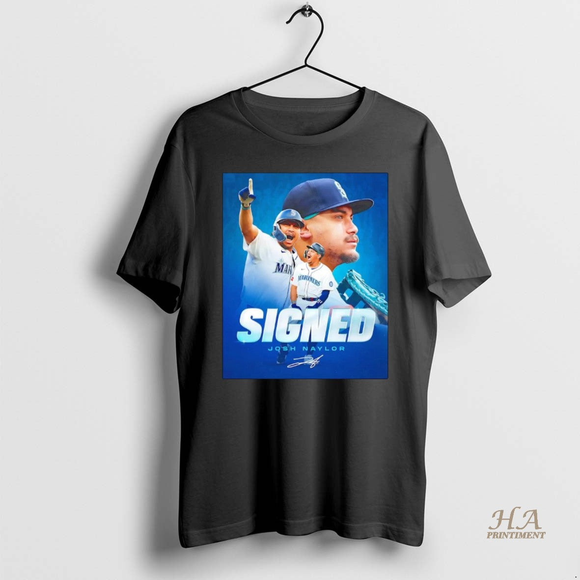 Official Josh Naylor Signed Seattle Mariners Shirt Hoodie Sweatshirt | PurePodTees.com