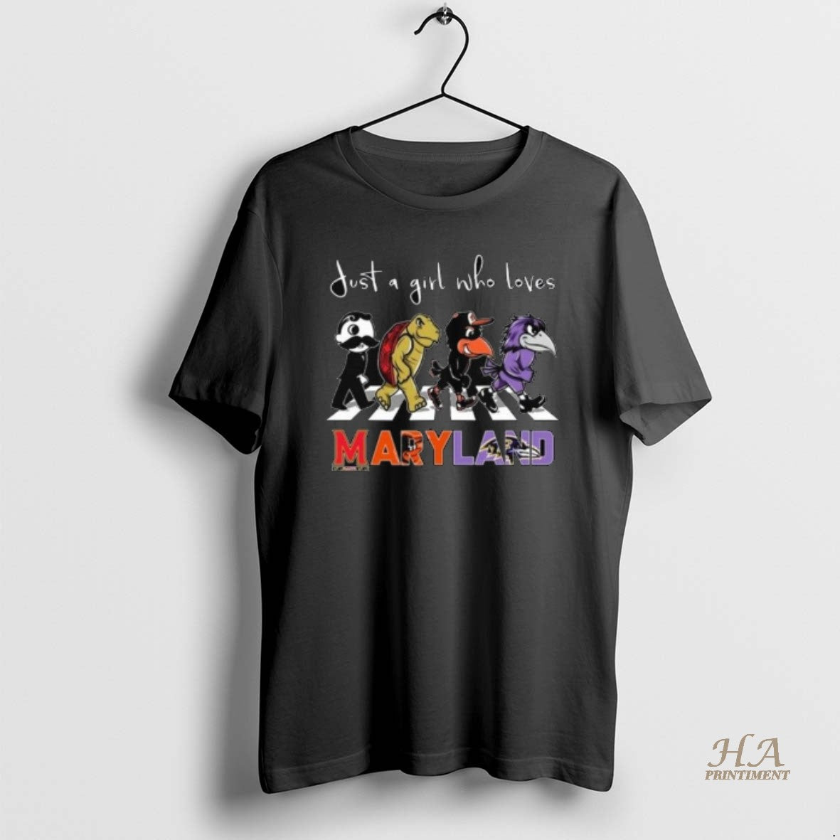 Official Just A Girl Who Loves Mascot Maryland City Sports All Team 2025 Long Sleve Shirt Hoodie Sweatshirt | PurePodTees.com