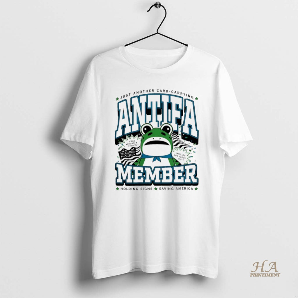 Official Just Another Card Carrying Antifa Member Frogs Member Graphic Shirt Hoodie Sweatshirt | PurePodTees.com