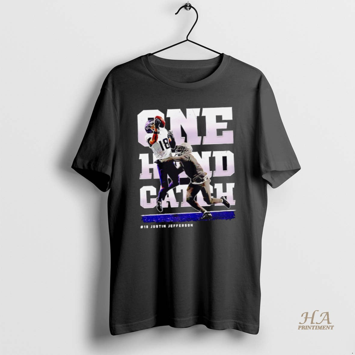 Official Justin Jefferson Minnesota One Hand Catch Retro Shirt Hoodie Sweatshirt | PurePodTees.com