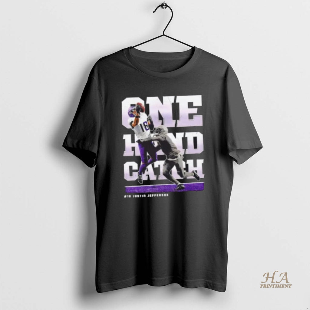 Official Justin Jefferson Minnesota Vikings One Hand Catch Shirt Hoodie Sweatshirt | PurePodTees.com