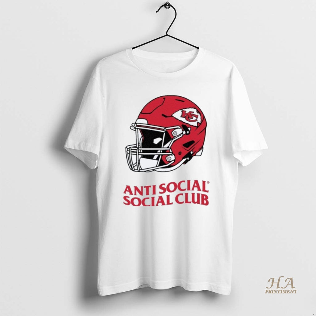 Official Kansas City Chiefs Anti Social Social Club Helmet Shirt Hoodie Sweatshirt | PurePodTees.com