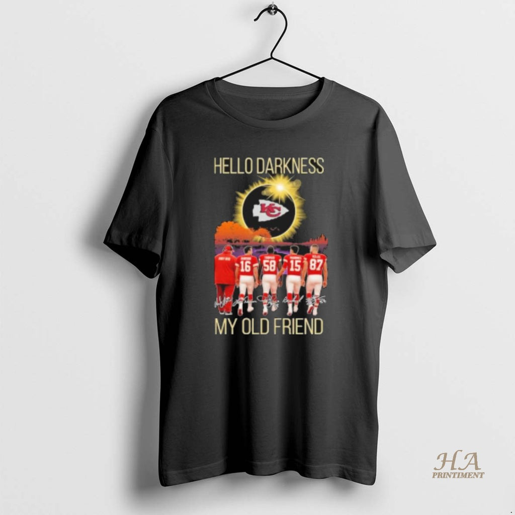 Official Kansas City Chiefs Hello Darkness My Old Friend Shirt Hoodie Sweatshirt | PurePodTees.com