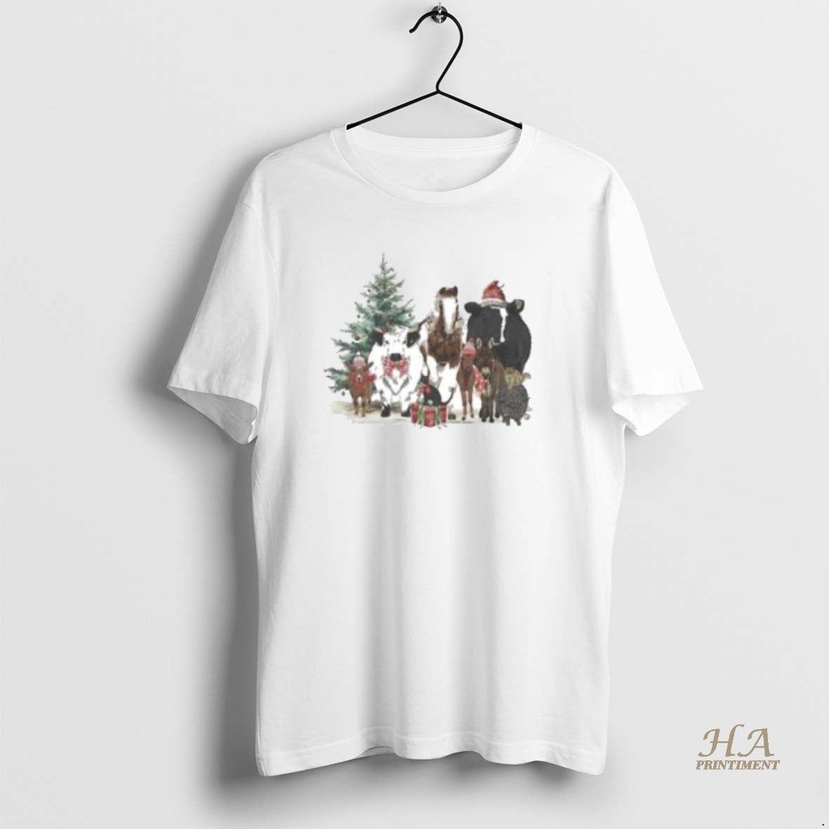 Official Katie Van Slyke Festive Farm Christmas 2025 Circle White Shirt Hoodie Sweatshirt | PurePodTees.com