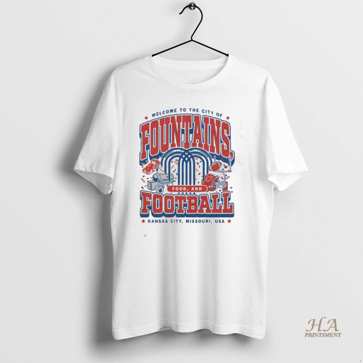 Official Kc Welcome To The City Of Fountains Food And Football Shirt Hoodie Sweatshirt | PurePodTees.com