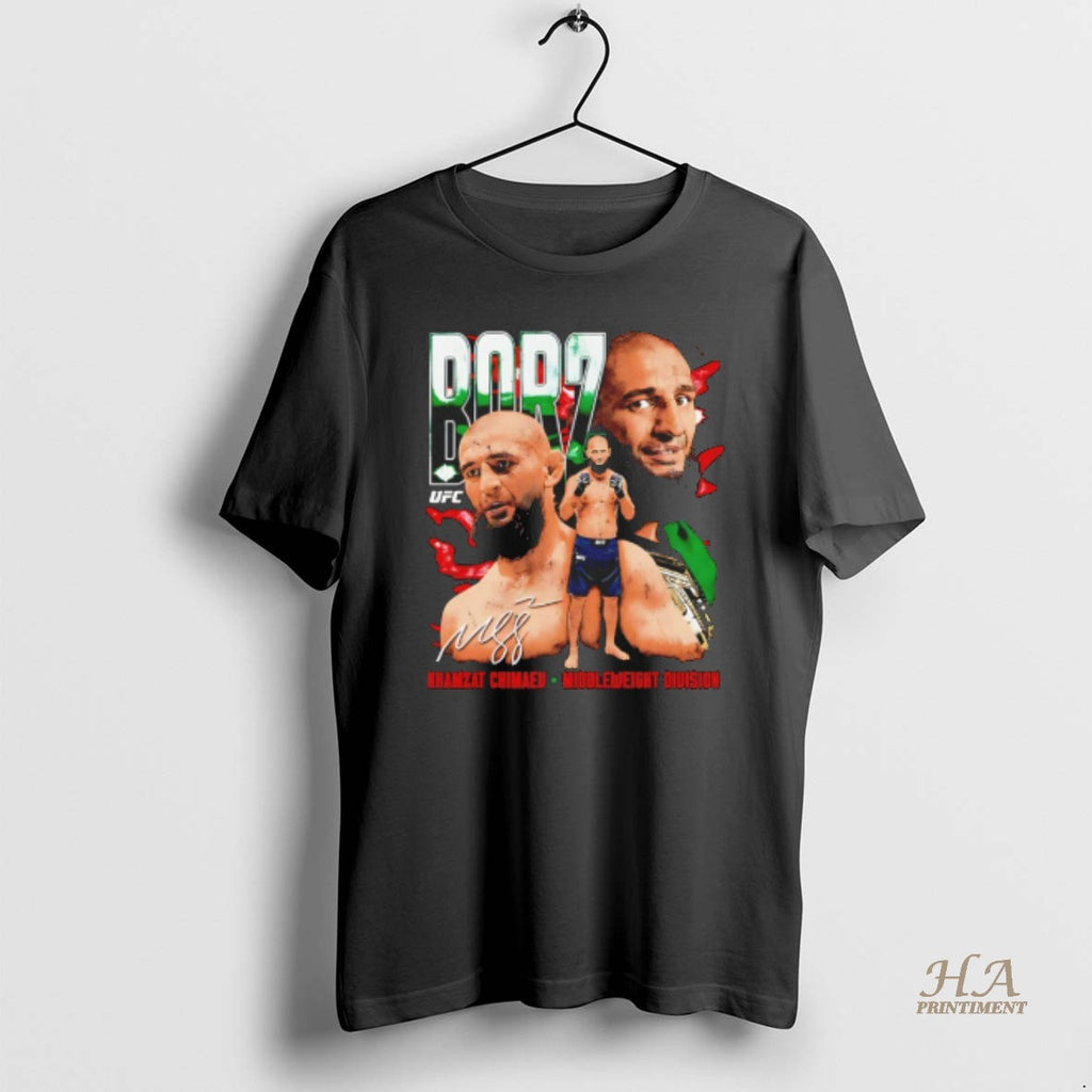 Official Khamzat Chimaev Borz Ufc Middleweight Division Autographed Shirt Hoodie Sweatshirt | PurePodTees.com