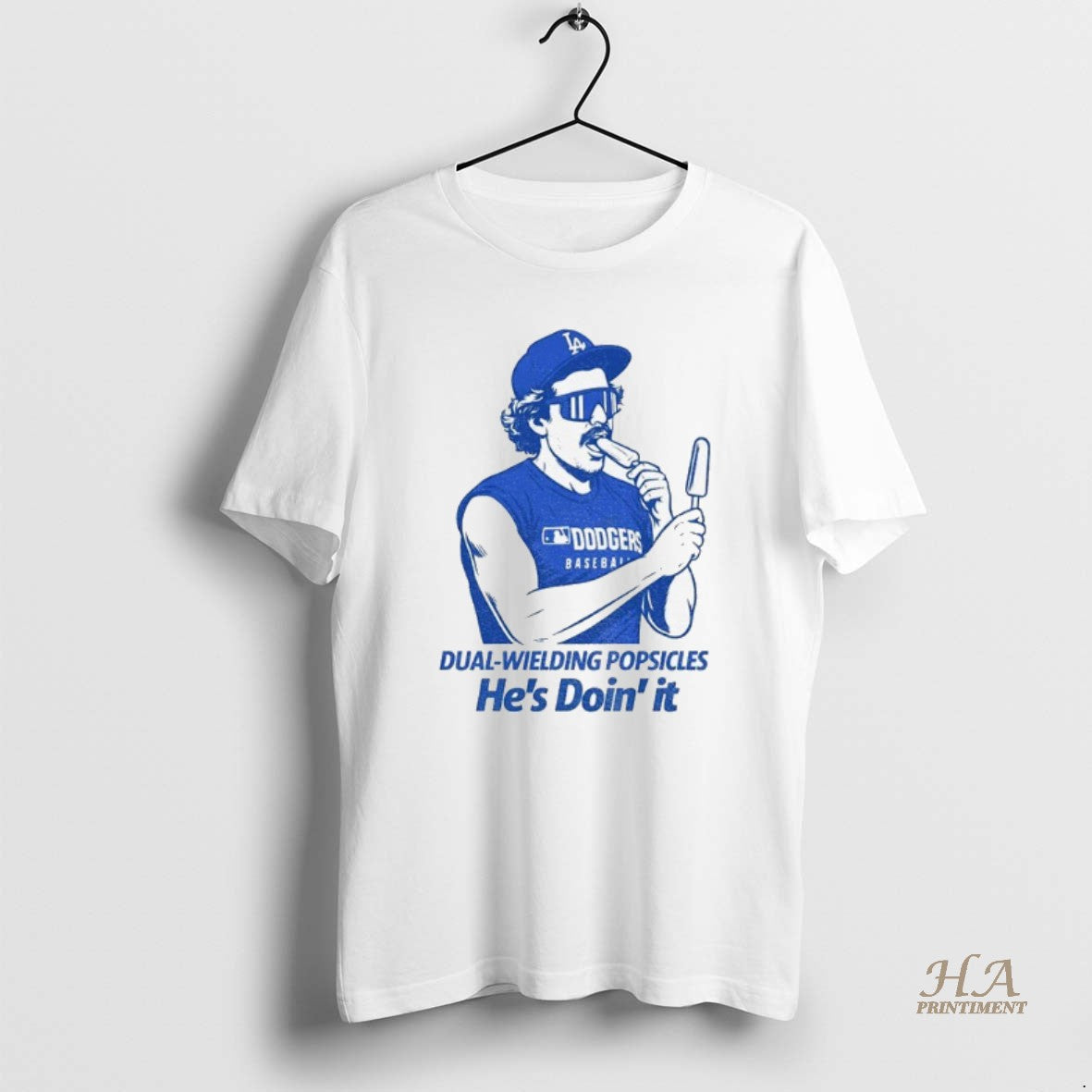 Official Kike Hernandez Dual Wielding Popsicles Hes Doin It Funny Shirt Hoodie Sweatshirt | PurePodTees.com