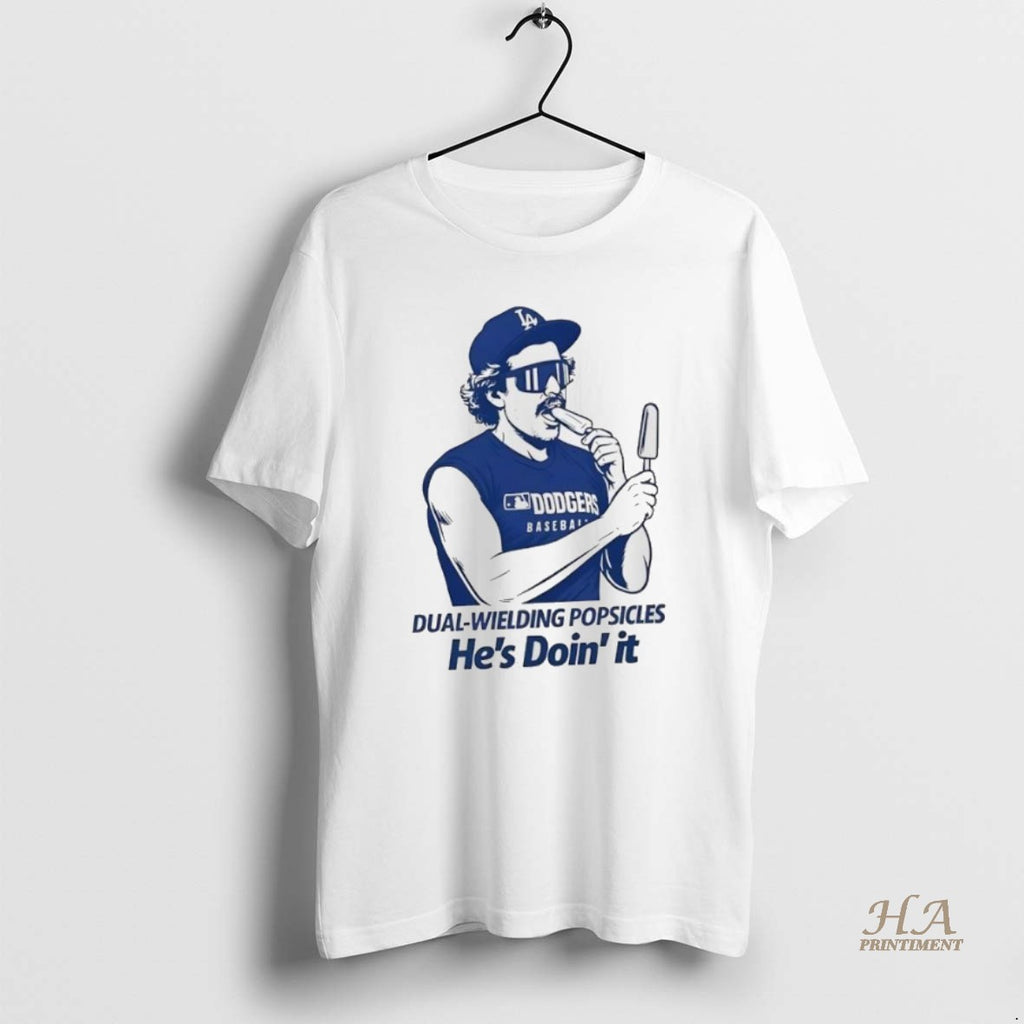 Official Kike Hernandez Dual Wielding Popsicles Hes Doin It Shirt Hoodie Sweatshirt | PurePodTees.com