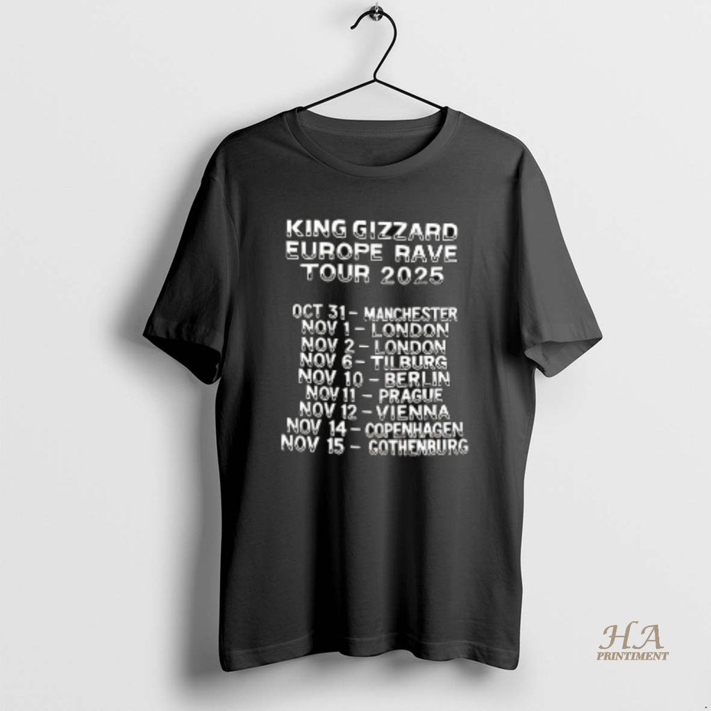 Official King Gizzard Europe Rave Tour 2025 Ceramic Ceramic And Classic Dad Cap Shirt Hoodie Sweatshirt | PurePodTees.com