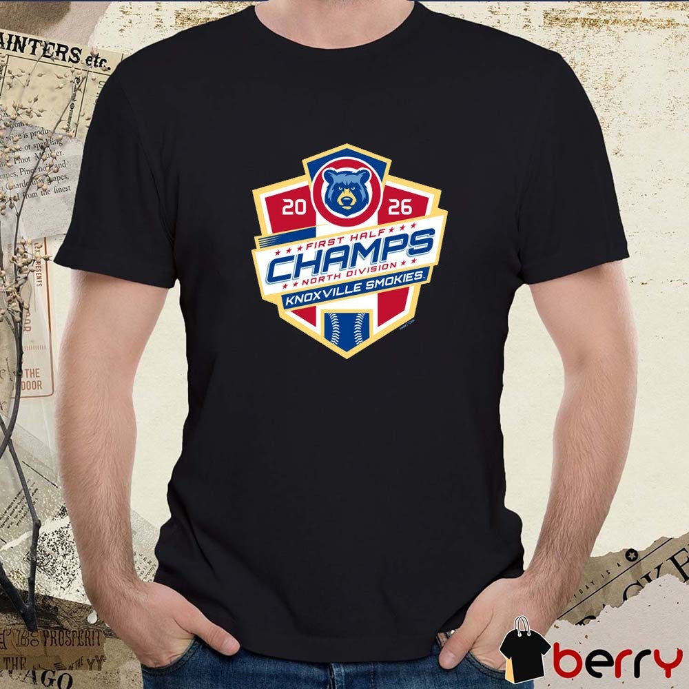 Knoxville Smokies 2026 MiLB North Division First Half Champions Playoff Logo t-shirt
